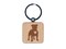 Staffordshire Bull Terrier Dog with Heart Engraved Wood Square Keychain Tag Charm